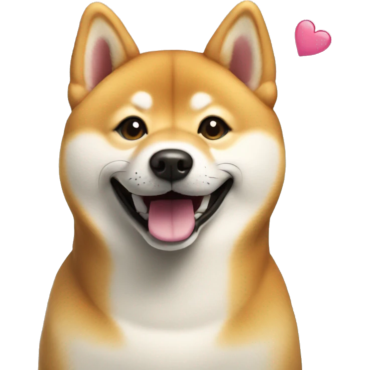 Shiba inu smiling face with hearts emoji