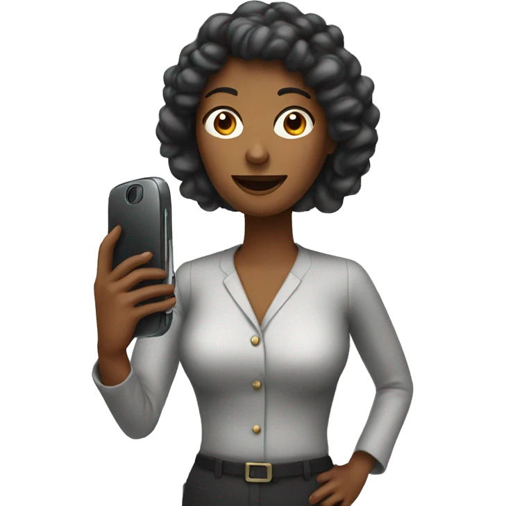 woman showing big phone emoji