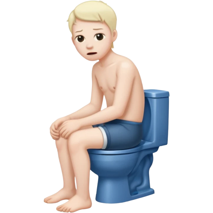 Pooping on a toilet with pants off emoji