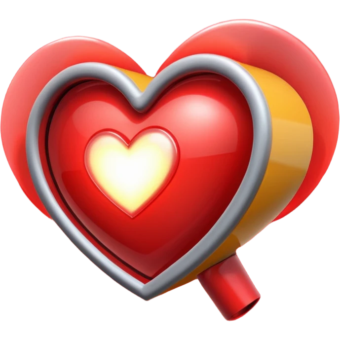 megaphone with a glowing heart coming out emoji