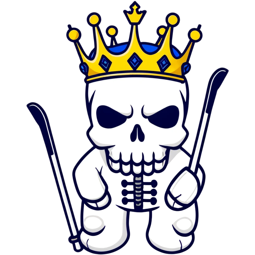 cool skull with a royal crown and a ski mask emoji