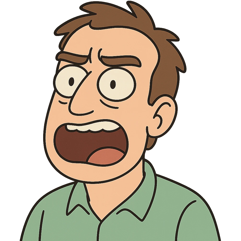 a man's face, animated style, saying something, only face visible emoji