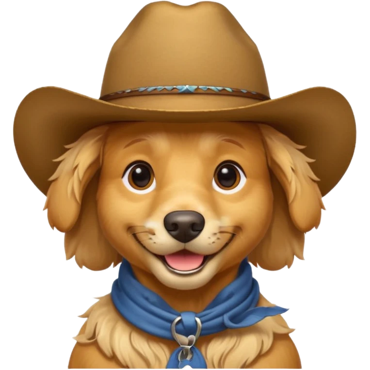 Dog in cowboy hat smiling emoji