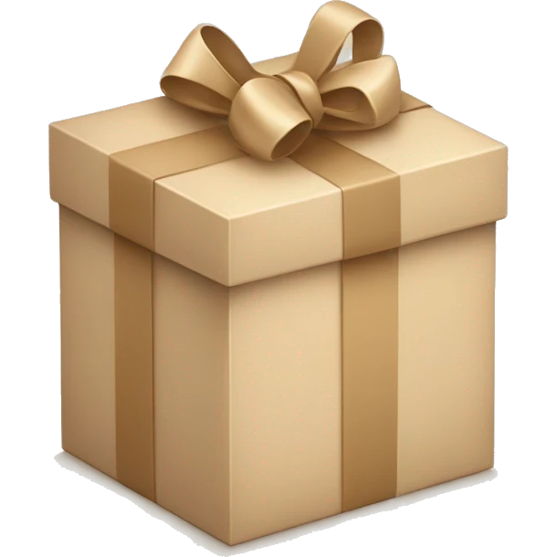 hands and in hands a beige gift box with a bow emoji