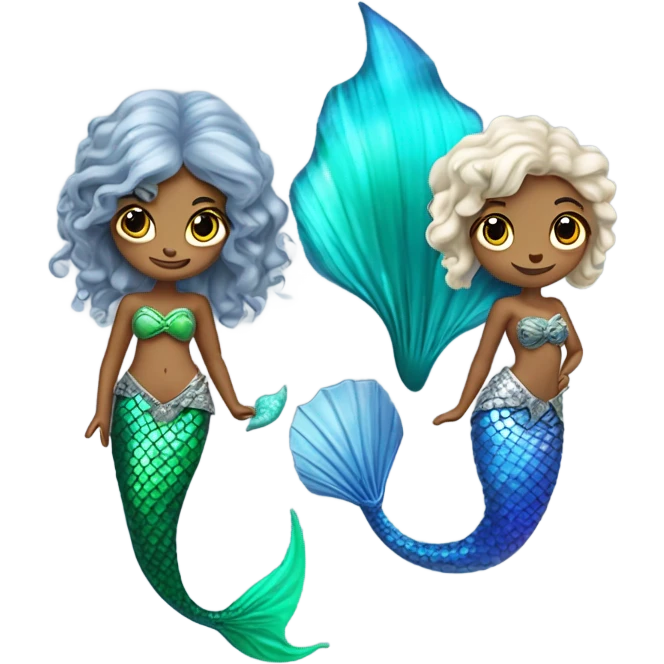 ￼ Berlin and Aviv as mermaids ￼ emoji