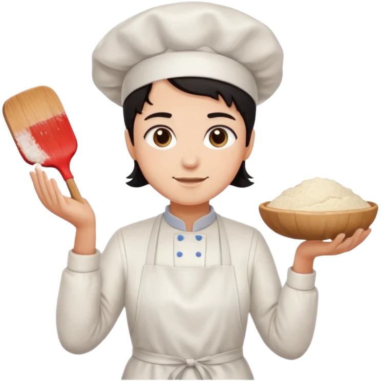 confeiteira do cabelo preto emoji