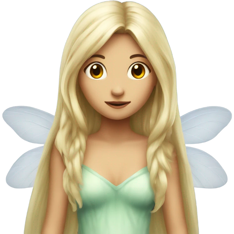 Fairy, very long hair, big wings, girl emoji