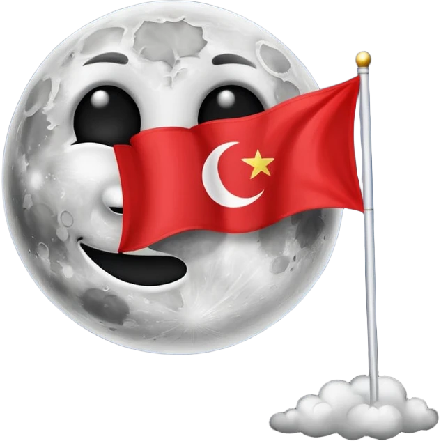 На фоне космоса луна а на ней флаг и написано "Majestic\" emoji