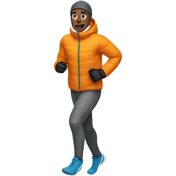 Cold white man running emoji
