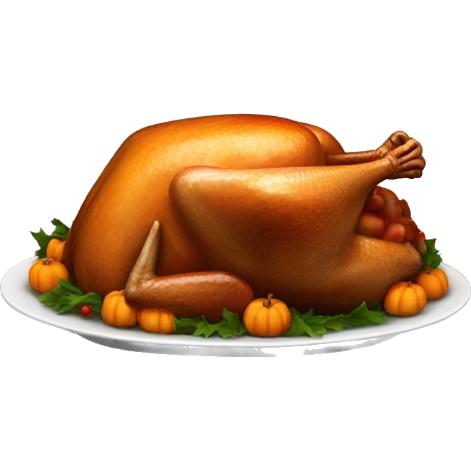 thanksgiving baked turkey on a platter emoji