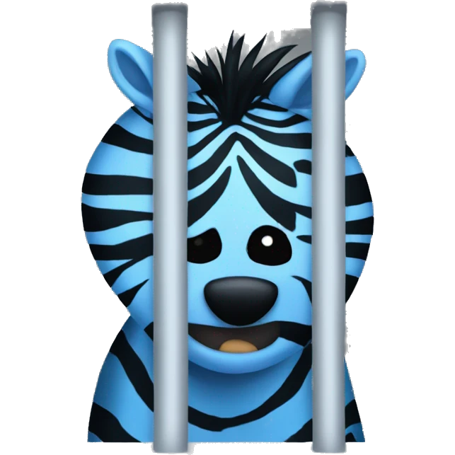 blue zebra in a jail cell emoji