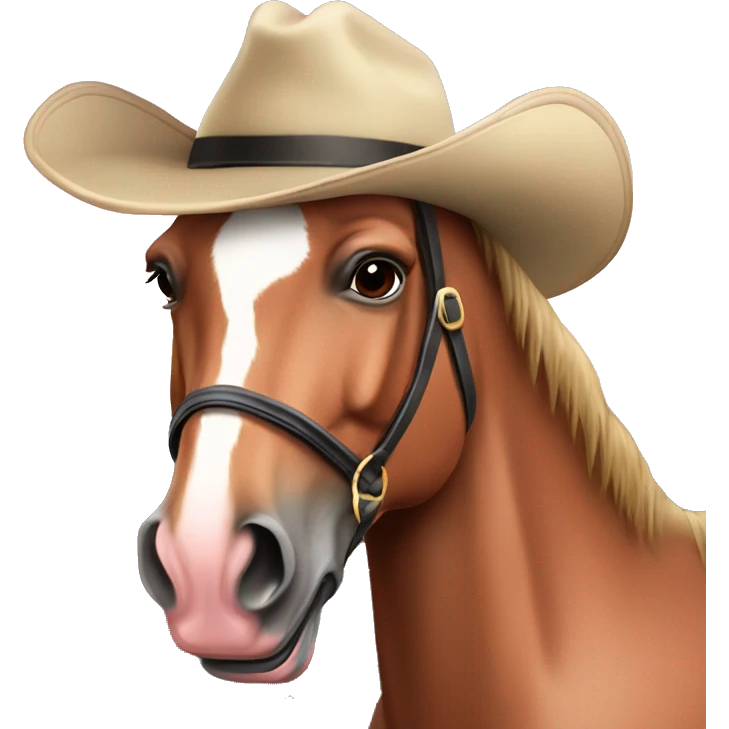Caballo rosado con sombrero emoji