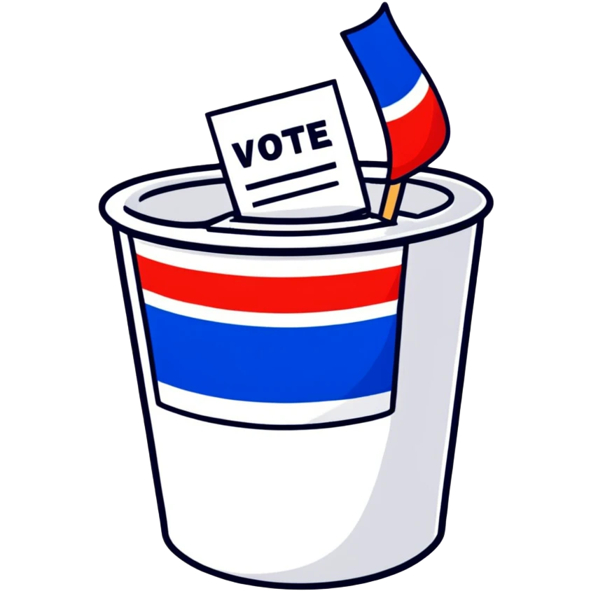 I Voted sticker with American flag colors emoji
