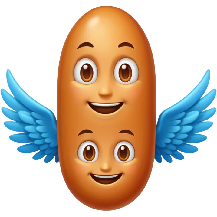 Make flying baked bean faces with wings  emoji