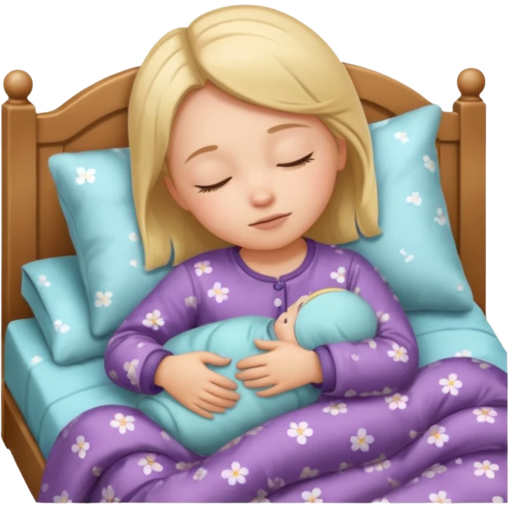 toddler girl sleeping in bed emoji