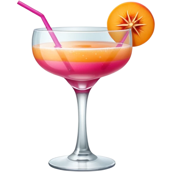cocktail drink hot pink with an apricot daiquiri glass  emoji