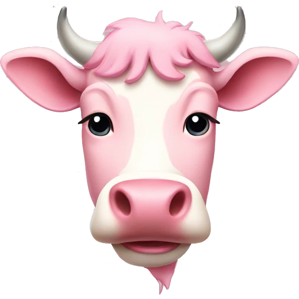 Pastel pink cow emoji