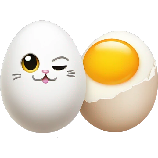 egg and cat emoji