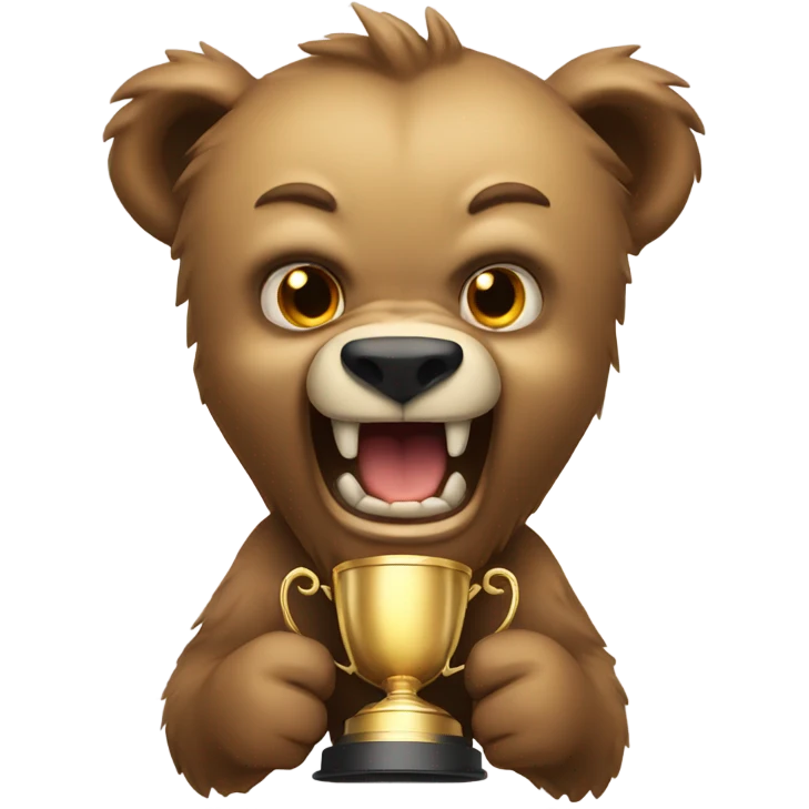 angry bear holding trophy emoji