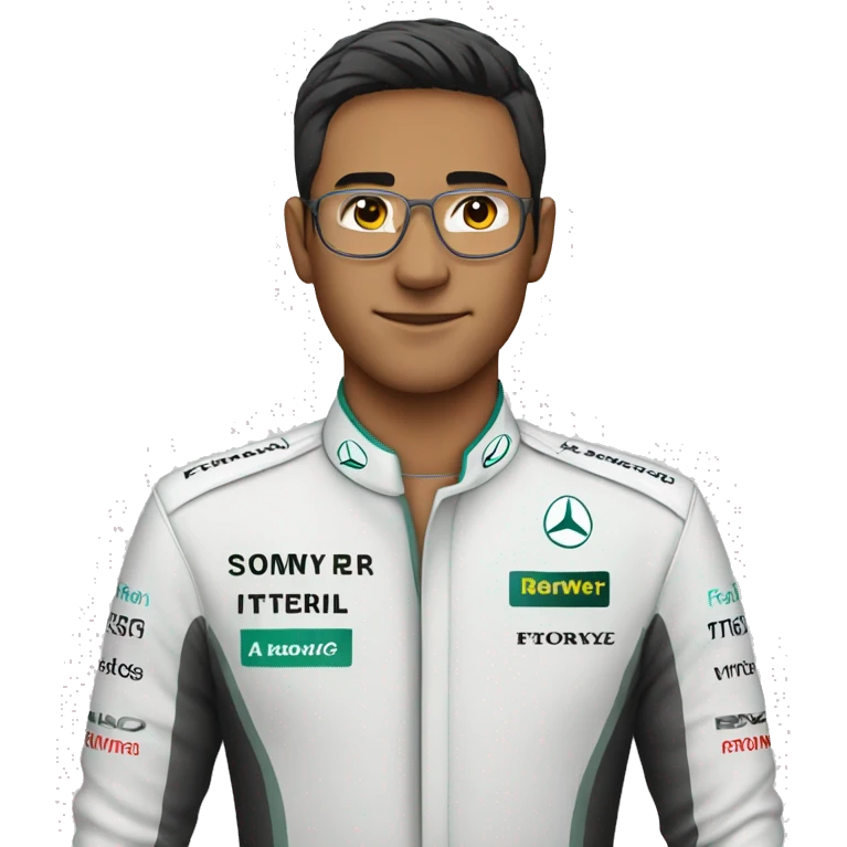 Mercedes f1 car driver asian emoji