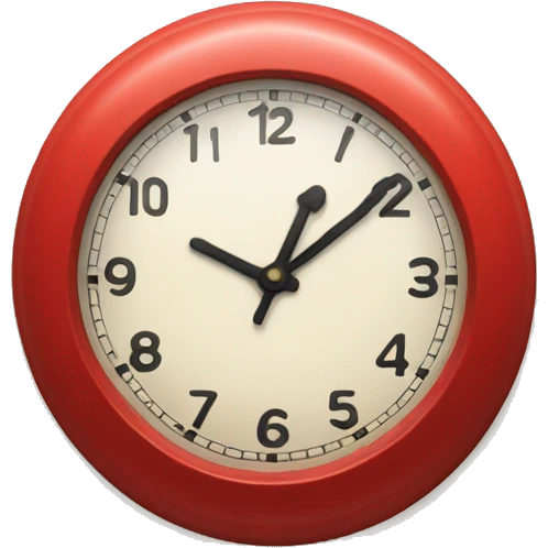Red clock disney style.  emoji