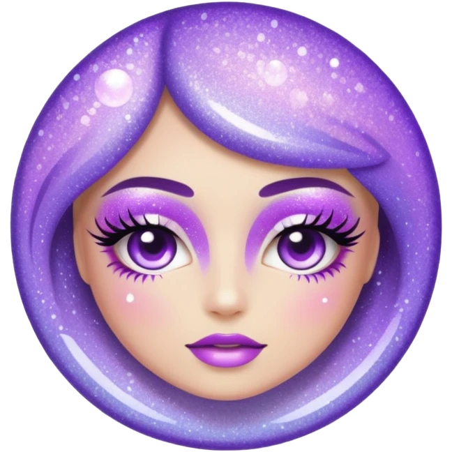 lilac gradient glitter cosmetics emoji