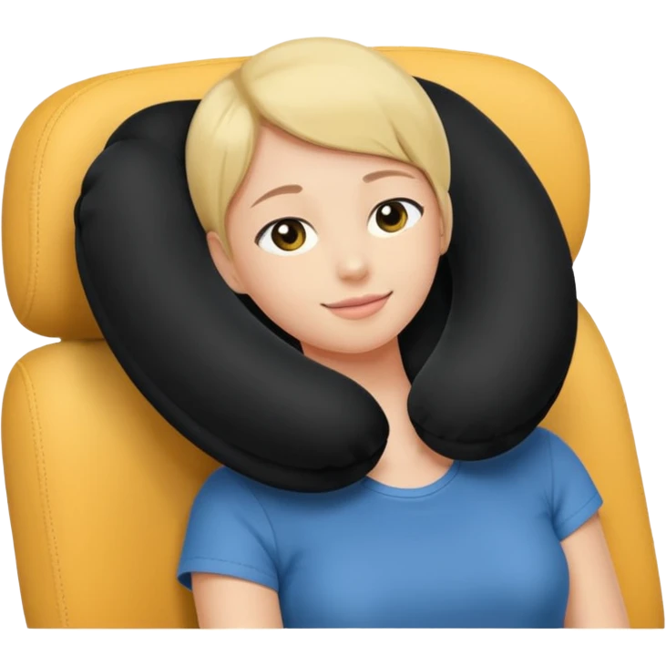 black Travel Neck Pillow emoji