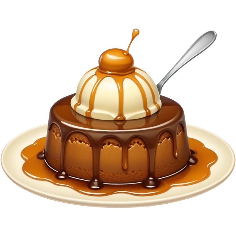 Sticky toffee pudding vanilla ice cream  emoji