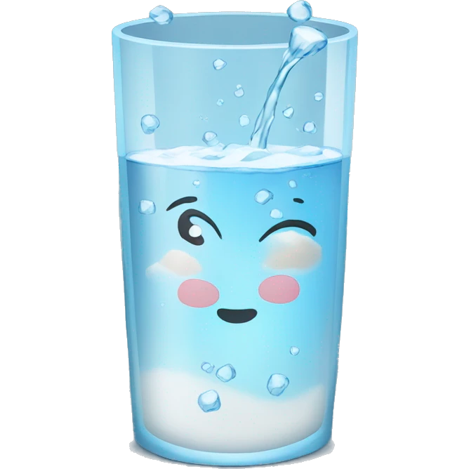 Vaso de agua con hielo  emoji