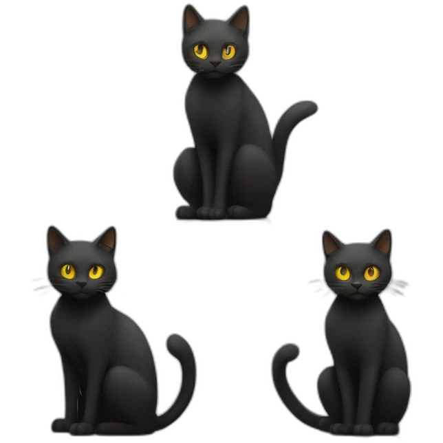 chat noir sur chat blanc sur chat roux sur chat brun emoji