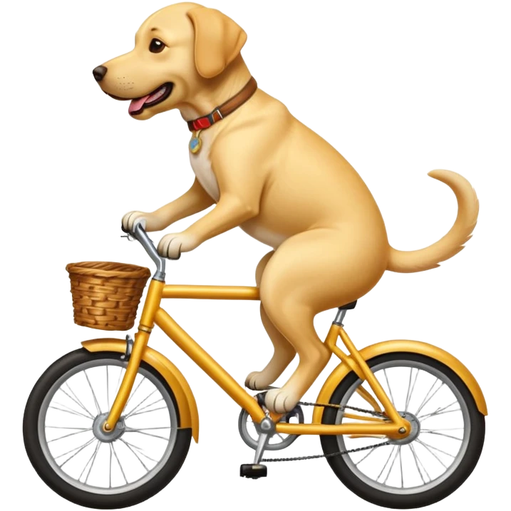 Labrador dog riding on a bike emoji