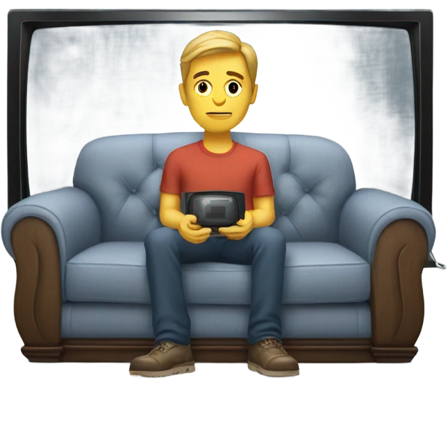 Man watching tv emoji