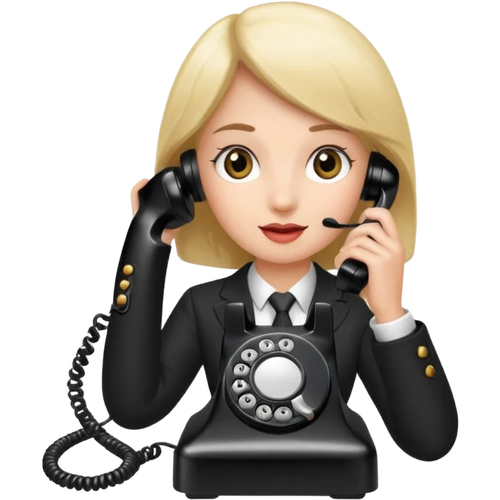 receptionist using Old Typical Phone emoji