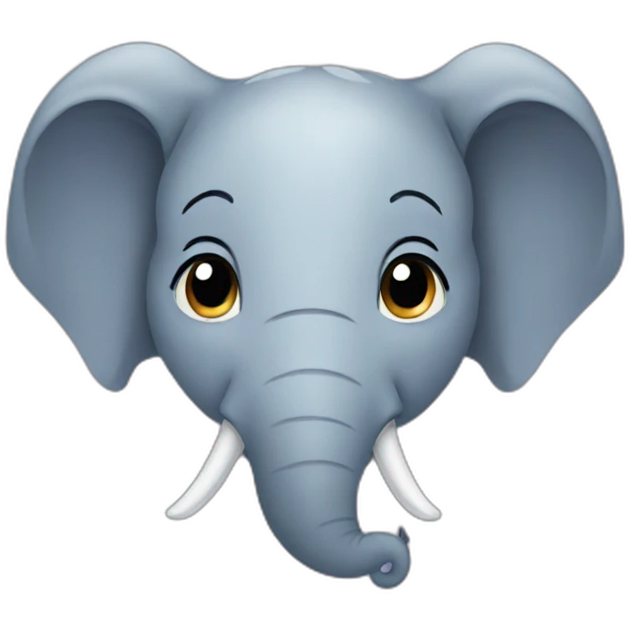 Cute elephant face emoji