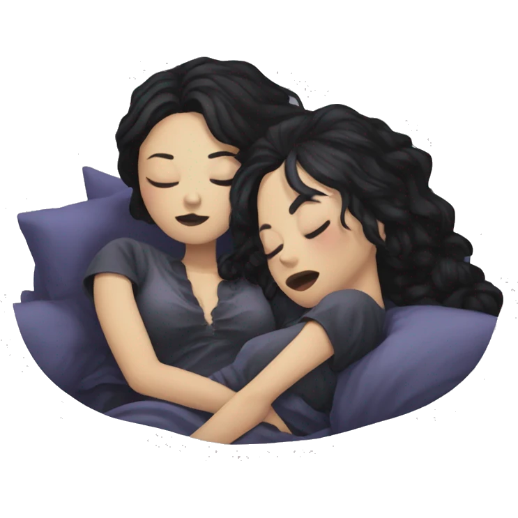 two goth women sleeping, beautiful, aesthetic  emoji