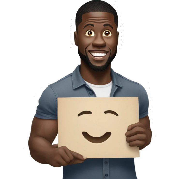 kevin hart holding sign emoji