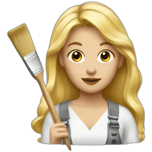 Blonde artist painter emoji