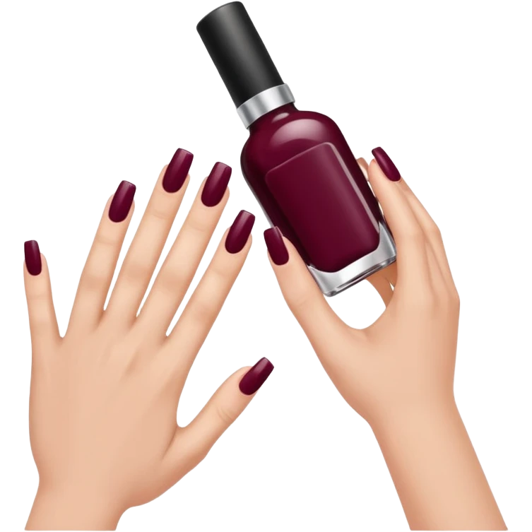 hand with nail color wine emoji