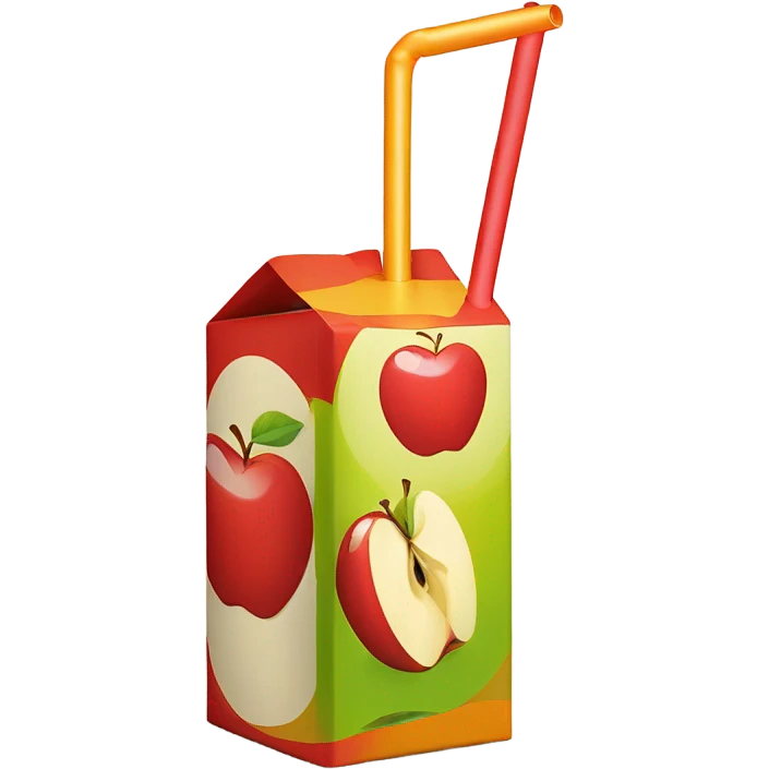 apple juice carton with a straw emoji