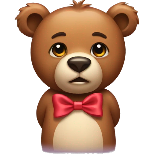 Bear with bow emoji