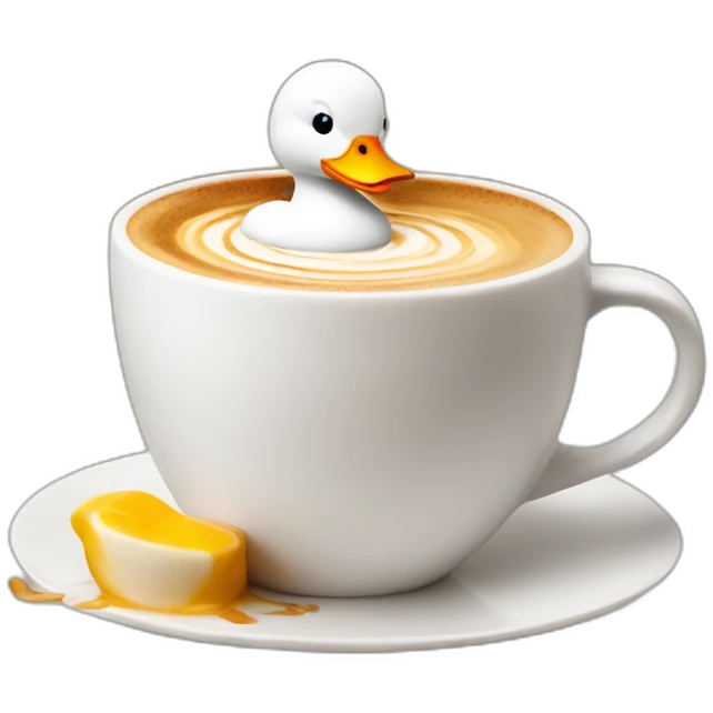 cappuchino with a duck in the foam emoji