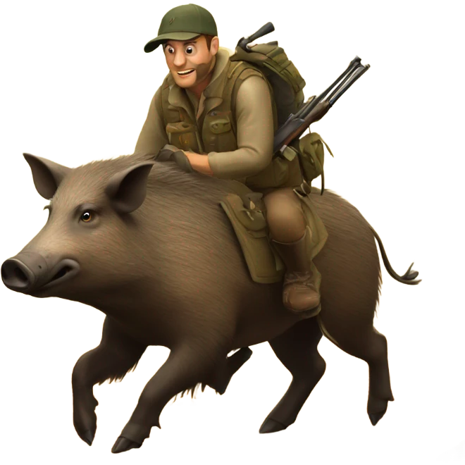 Wild boar hunting emoji