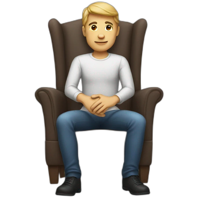 Man touching in a chair emoji