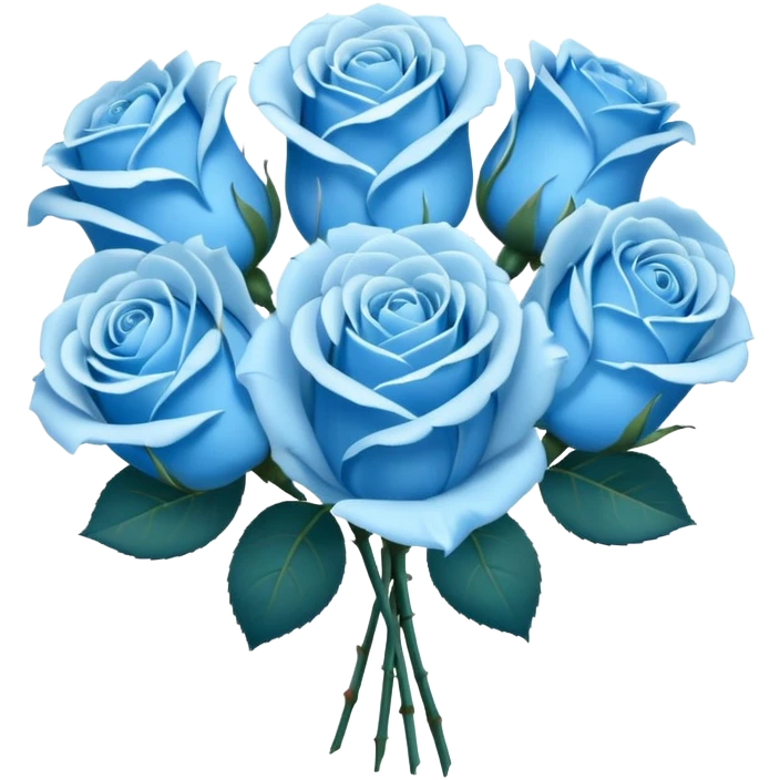 A bouquet of light blue roses emoji