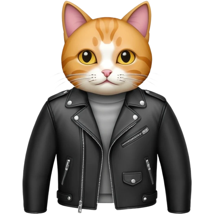 cat in leather jacket emoji