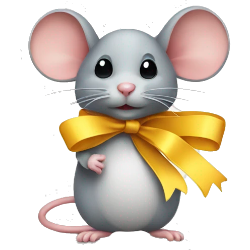 Mouse with ribbon emoji