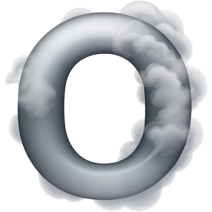 Smoke as the letter O emoji