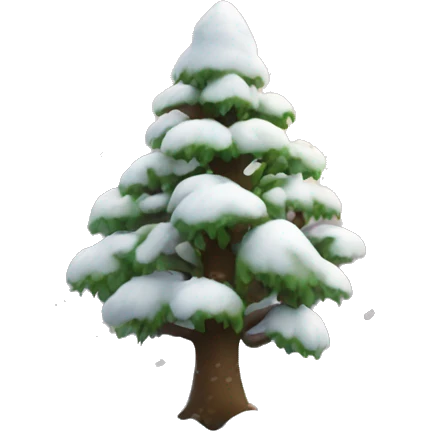 Dennenboom met sneeuw emoji