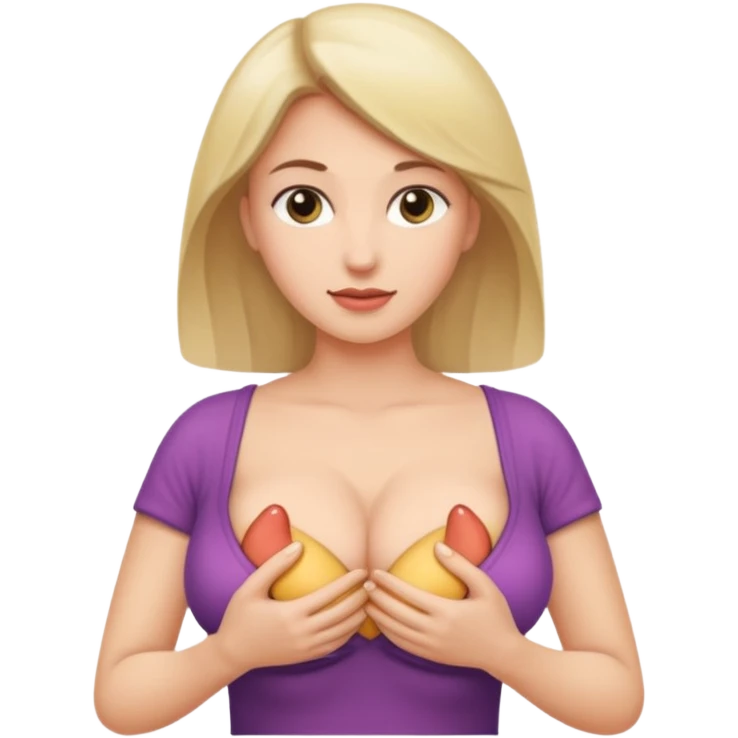 Woman holding her boobs emoji