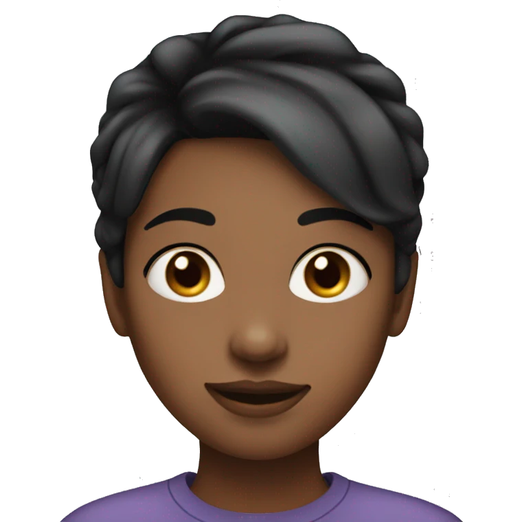 girl with middle short hair color black with a nose piercing emoji